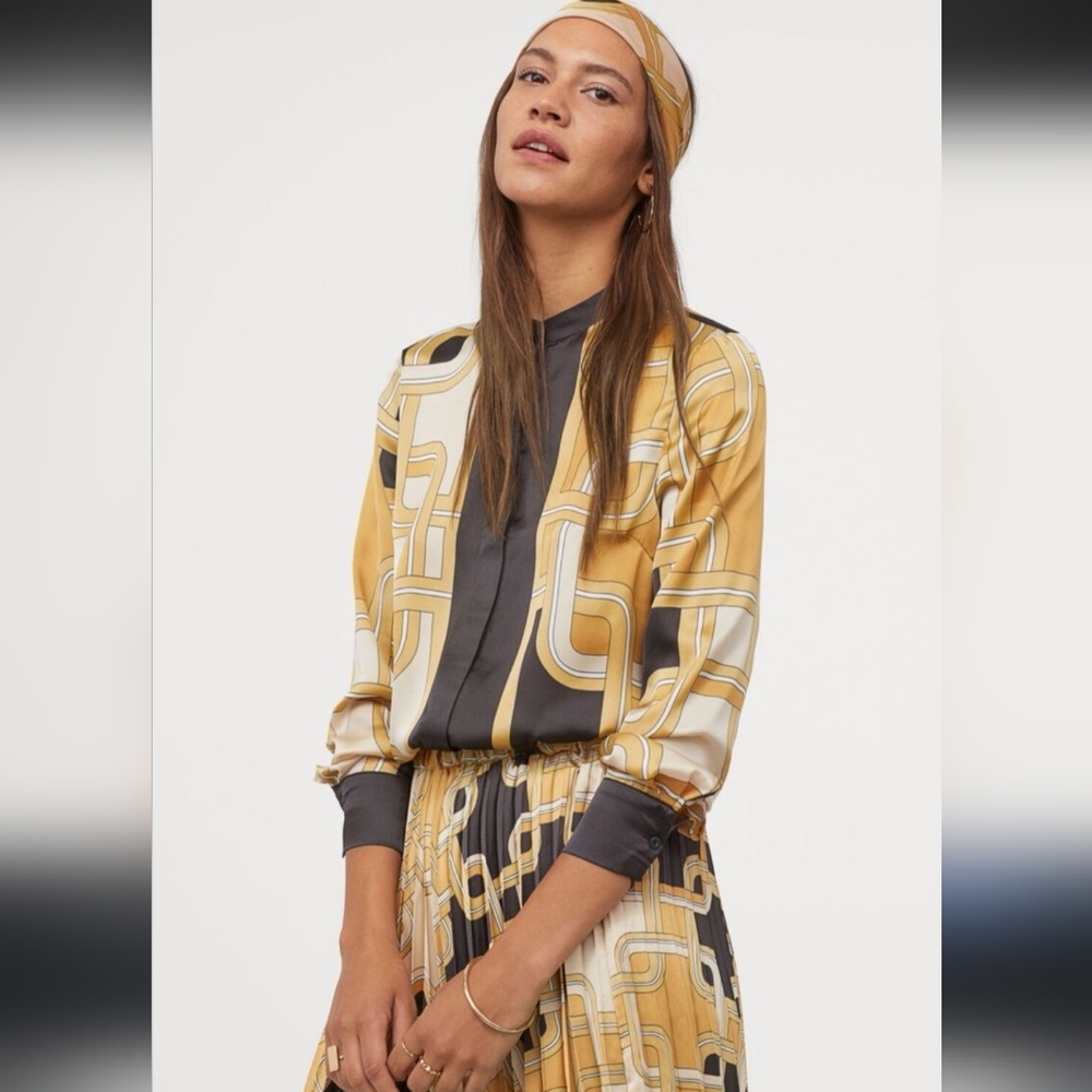 H&M x Richard Allen satin blouse